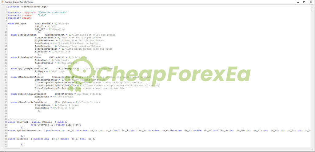 Evening Scalper Pro EA Source Code mq4 V2.51 + Setfiles 【Download ...