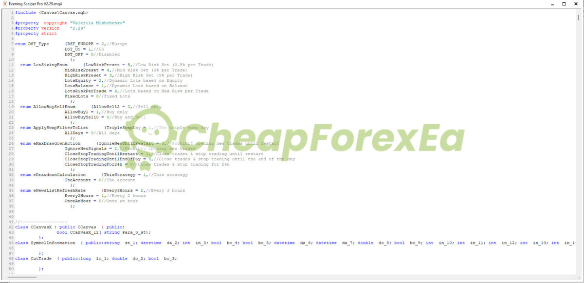 Evening Scalper Pro EA Source Code MQ4 Review