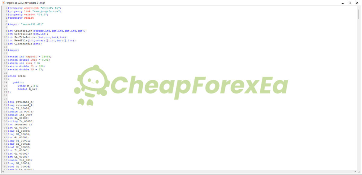 JorgeFX EA Source Code MQ4 Review