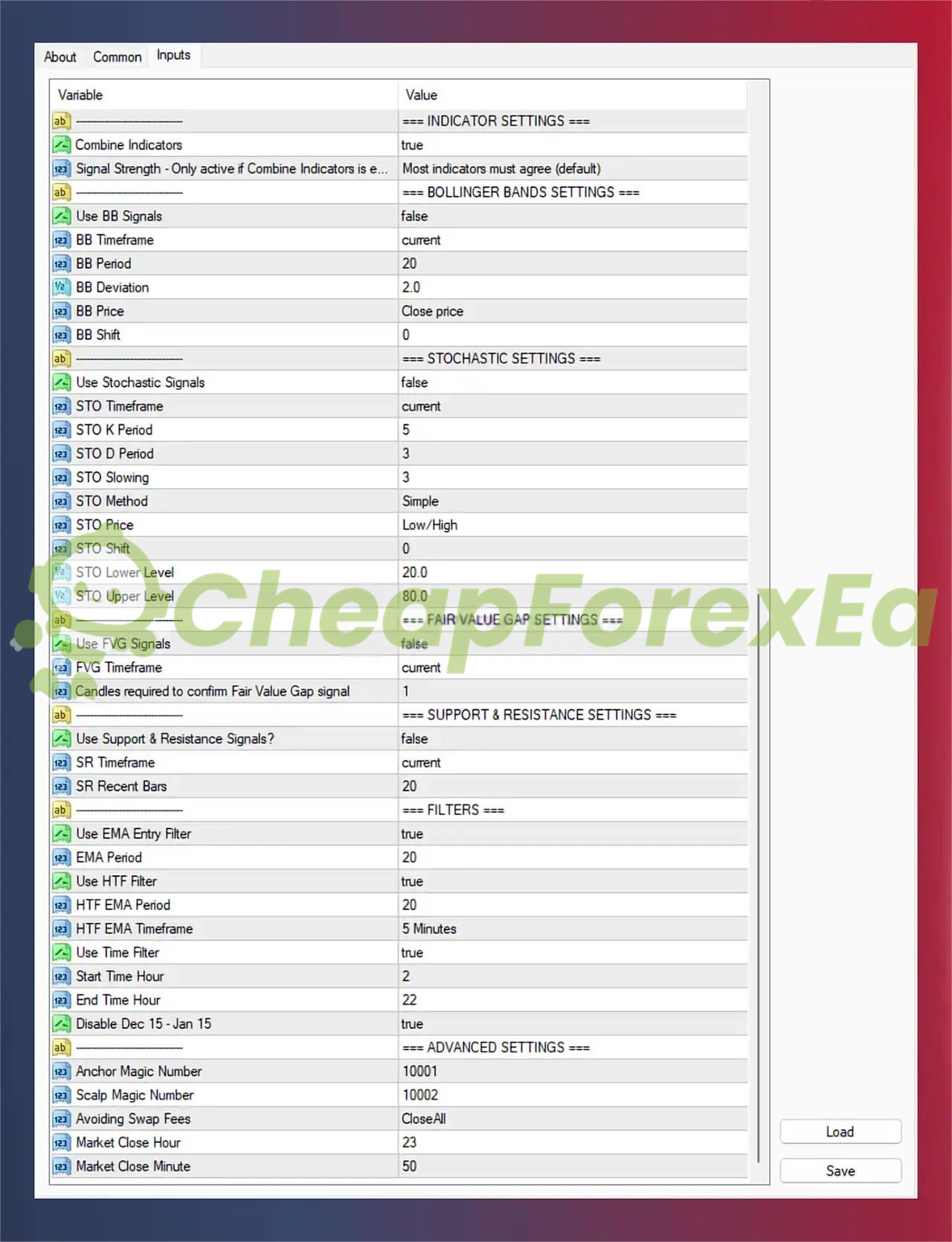 Shaun's CoPilot EA settings panel indicator filters EMA HTF time filter holiday disable configuration